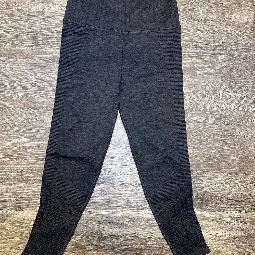 Grey and Black High-Waisted Athleta Leggings